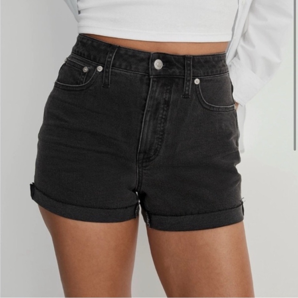 Madewell High Rise Black Denim Shorts size 23
